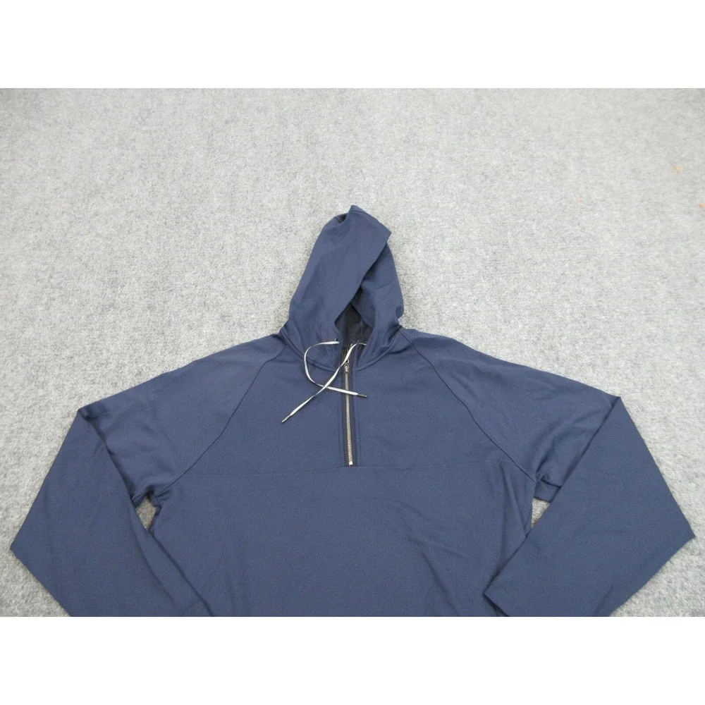Tommy Bahama Hoodie Mens M Blue 1/4 Zip Pullover Lightweight Sweatshirt
